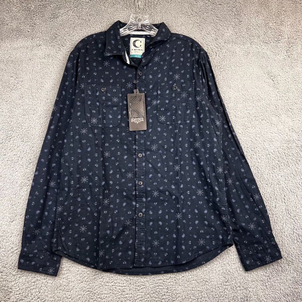 New Cactus‎ Men’s Long Sleeve Button Up Slim Fit NWT sz L